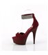 DELIGHT-625 - Platform high heel sandal - red velor with rhinestones | Pleaser