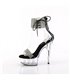 DELIGHT-627RS - Platform high heel sandal - black/clear with rhinestones | Pleaser