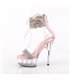 DELIGHT-627RS - Platform high heel sandal - pink/clear with rhinestones | Pleaser