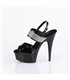 DELIGHT-639 - Plateau High Heel Sandalette - Schwarz Lack mit Strass | Pleaser