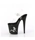 FLAMINGO-808TGRS - Plateau High Heel Sandalette - Schwarz Matt mit Strass Figur | Pleaser