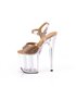 FLAMINGO-809HT - Plateau High Heel Sandalette - Klar/Gold Holografisch | Pleaser