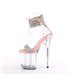 FLAMINGO-827RS - Platform high heel sandal - pink/clear with rhinestones | Pleaser