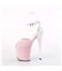 FLAMINGO-868 - Platform High Heel Sandals - Pink/White shiny | Pleaser
