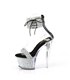 SKY-327RSI - Platform high heel sandal - silver/black with rhinestones | Pleaser