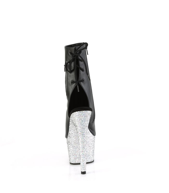 ADORE-1018LG - Platform ankle boots - black glitter | Pleaser