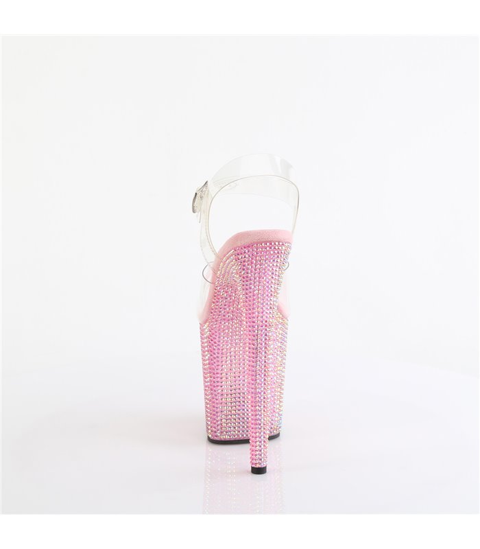 BEJEWELED-808RRS - Platform high heel sandal - pink with rhinestones | Pleaser