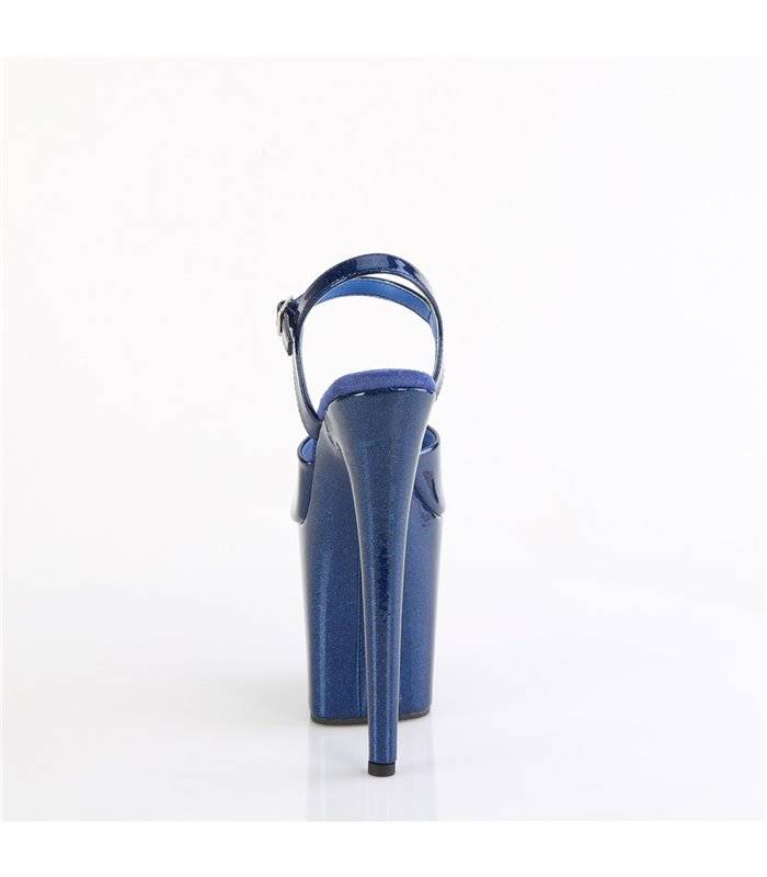 FLAMINGO-809GP - Platform high heel sandal - blue with glitter | Pleaser