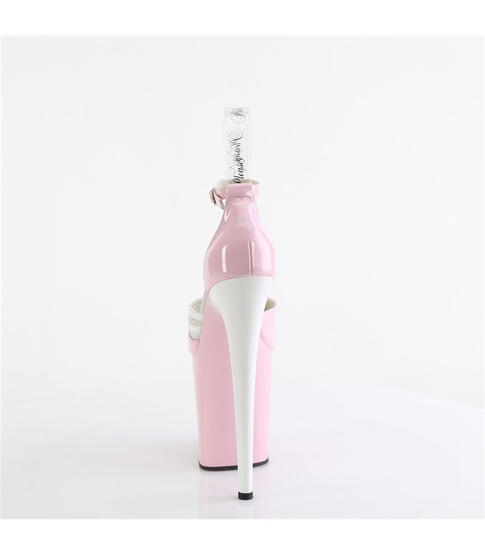 FLAMINGO-884 - Platform High Heel Sandals - Pink/White shiny | Pleaser