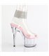 ADORE-791-2RS - Platform high heel sandal - pink/clear with rhinestones