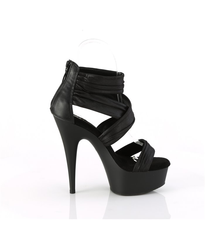 DELIGHT-620 - Platform High Heel Sandals - Black Matt | Pleaser