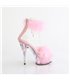 DELIGHT-624F - Platform high heel sandal - pink with plush | Pleaser