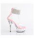 DELIGHT-624RS - Platform high heel sandal - pink/clear with rhinestones | Pleaser