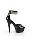 DELIGHT-625 - Platform high heel sandal - black shiny with rhinestones | Pleaser