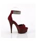 DELIGHT-625 - Plateau High Heel Sandalette - Rot Velour mit Strass | Pleaser