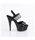 DELIGHT-639 - Plateau High Heel Sandalette - Schwarz Lack mit Strass | Pleaser