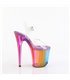 FLAMINGO-808RMT - Plateau High Heel Sandalette Regenbogen/Bunt | Pleaser