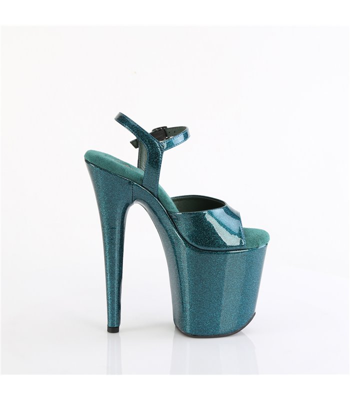 FLAMINGO-809GP - Plateau High Heel Sandalette - Grün/Blau | Pleaser