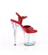 FLAMINGO-809HT - Platform Sandaal met Hoge Hak - Rood/Helder Holografisch | Pleaser