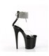 FLAMINGO-824RS - Platform high heel sandal - black shiny with rhinestones | Pleaser