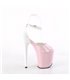FLAMINGO-868 - Platform High Heel Sandals - Pink/White shiny | Pleaser