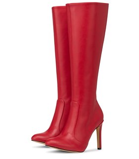 Michael Soul Donna klassische Stiletto Stiefel rot matt