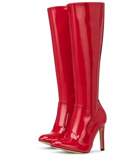 Michael Soul Donna klassische Stiletto Stiefel rot lack