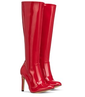 Michael Soul Donna klassische Stiletto Stiefel rot lack