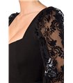 elegante jurk met kanten mouwen | Atixo