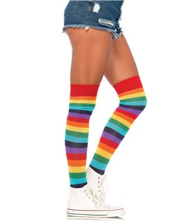 Rainbow over the knee socks