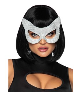 Faux rhinestone cat mask