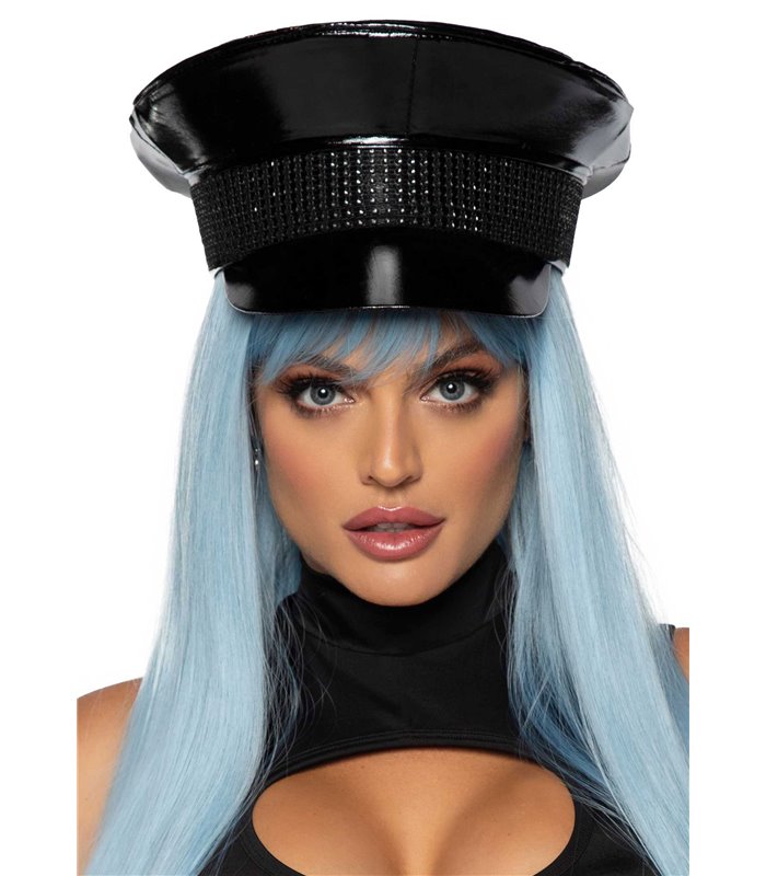 Rhinestone trim military hat