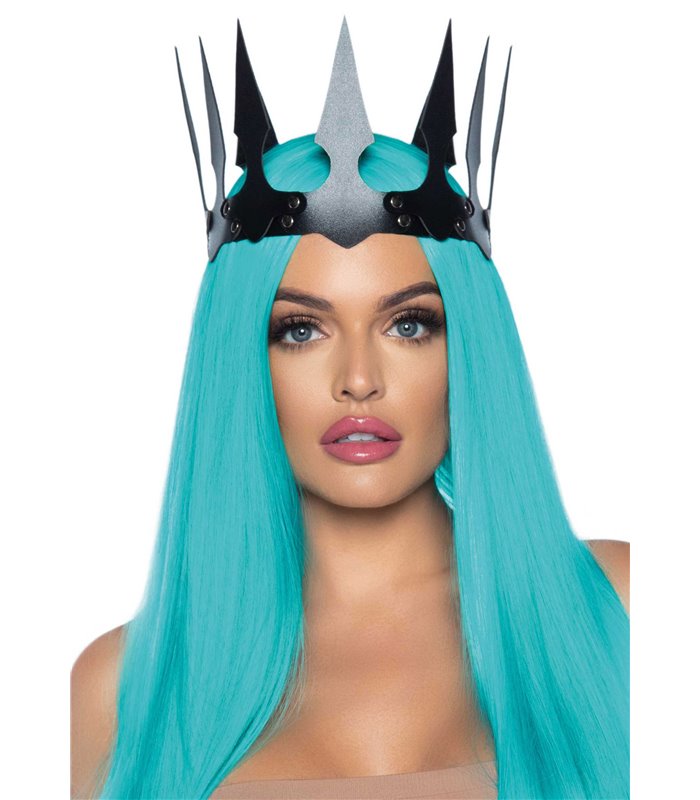 Faux leather spiked crown
