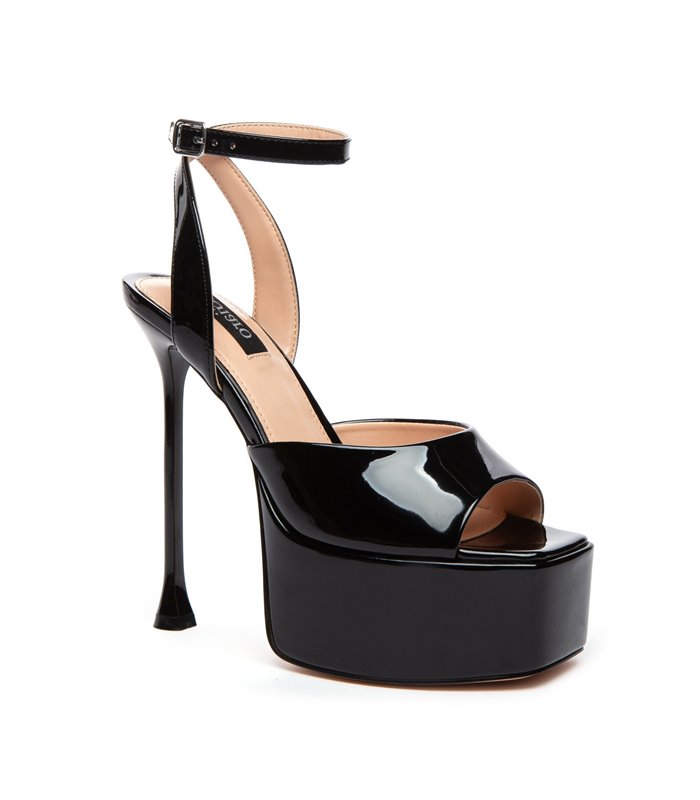 Giaro platform sandal Gala black shiny