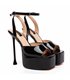 Giaro platform sandal Gala black shiny