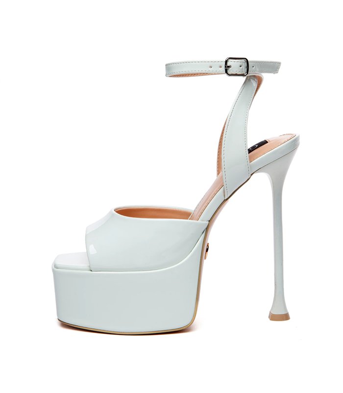 Giaro platform sandal Gala white shiny