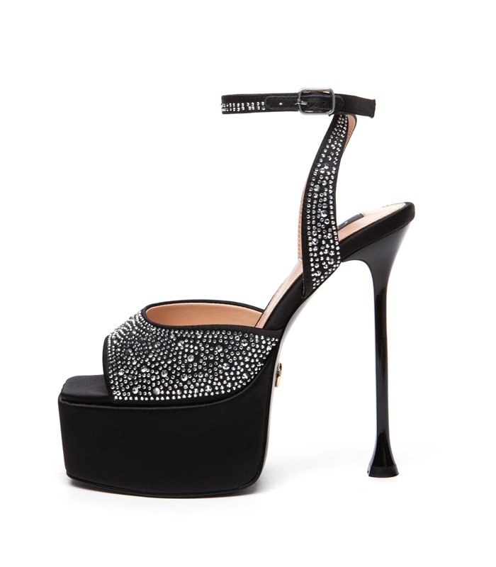 Giaro platform sandals Gala black-silver