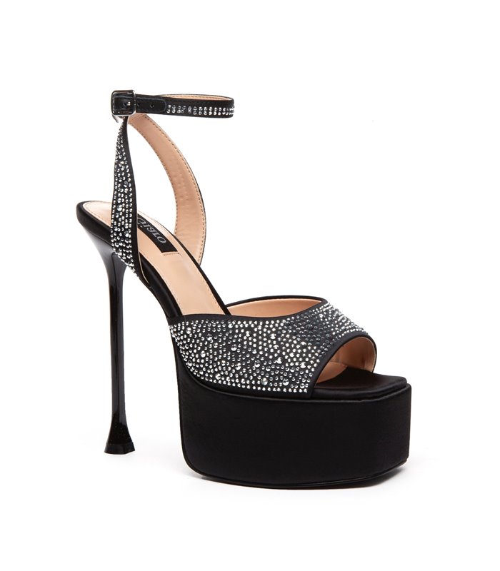 Giaro platform sandals Gala black-silver