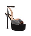 Giaro platform sandals Gala black-silver