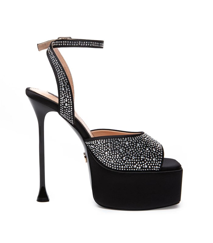 Giaro platform sandals Gala black-silver