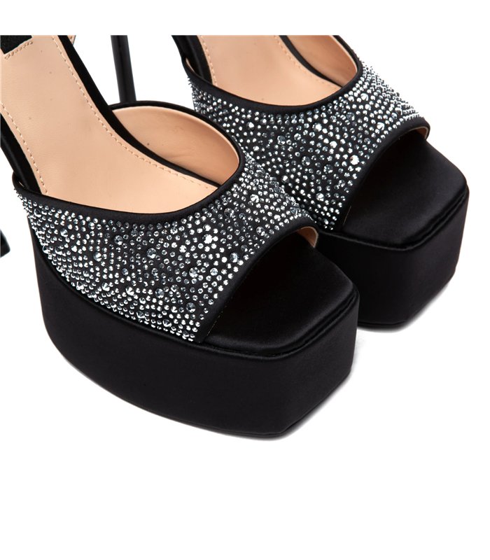 Giaro platform sandals Gala black-silver