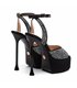 Giaro platform sandals Gala black-silver