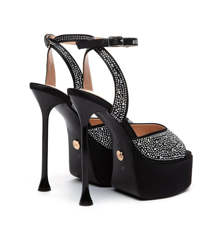 Giaro platform sandals Gala black-silver