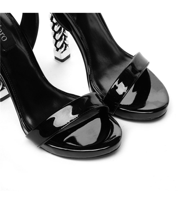 Giaro platform sandal Abriel black shiny