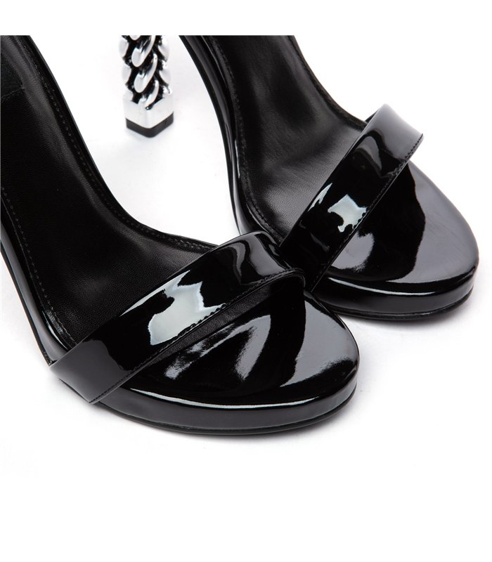 Giaro platform sandal Adara black shiny