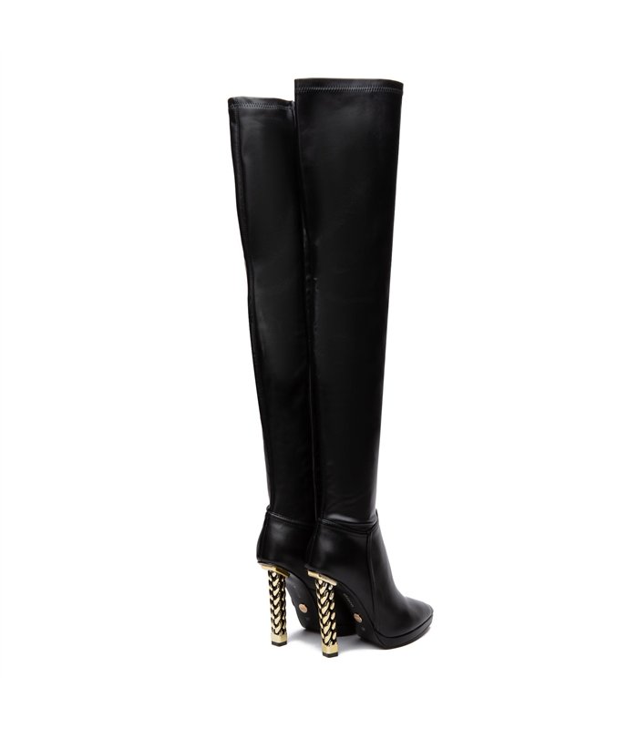 Giaro Platform Overknee Boots Alissa Black Matt