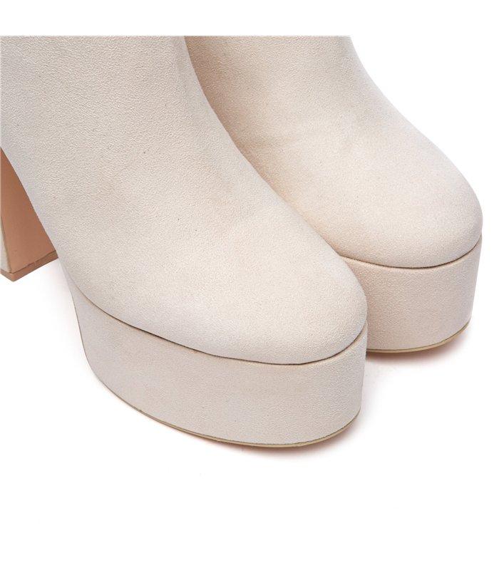 Giaro Plateau Stiefelette Bamara Beige Velour