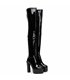 Giaro Platform Overknee Boots Bryanna Black shiny