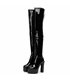Giaro Platform Overknee Boots Bryanna Black shiny