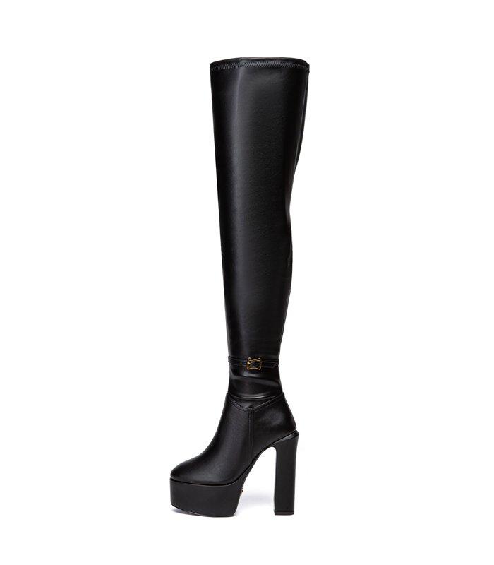 Giaro Platform Overknee Boots Bryanna Black Matt